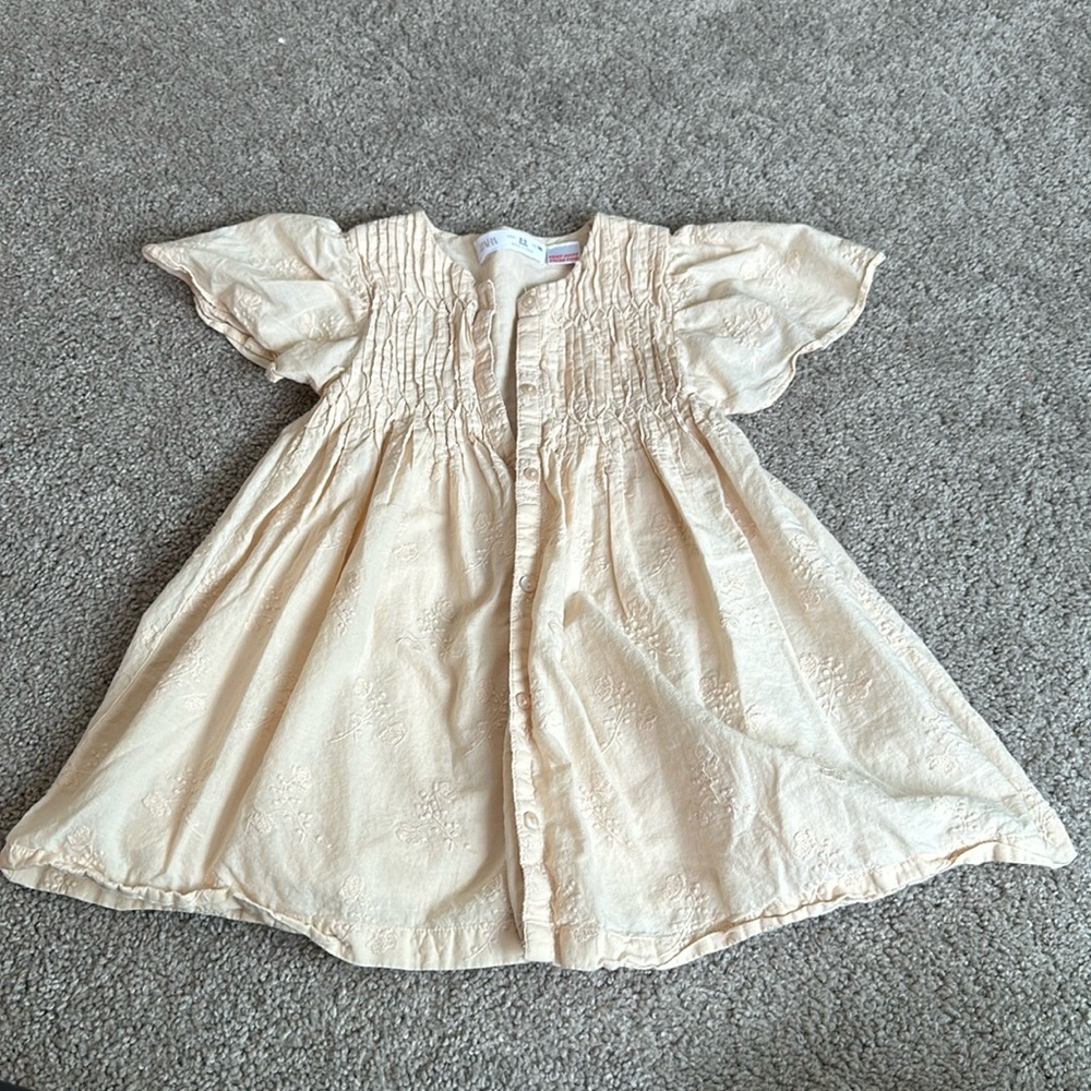 Zara Girls Embroidered Flutter Dress